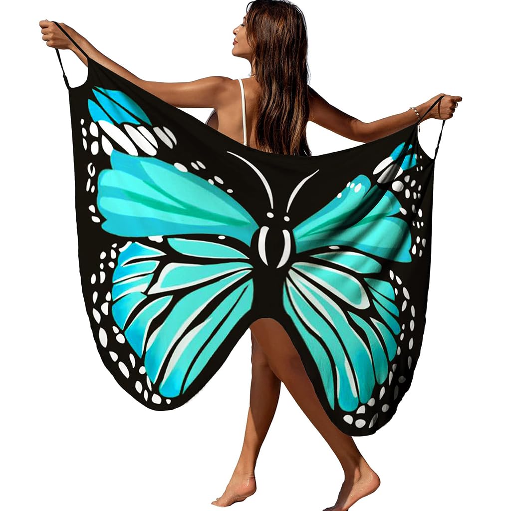 PALAY Beach Wear for Women Butterfly Print Beach Dress for Women Butterfly Swimsuit Cover Up Lightweight Beach Outfits PALAY Beach Wear for Women Butterfly Print Beach Dress for Women Butterfly Swimsuit Cover Up Lightweight Beach Outfits